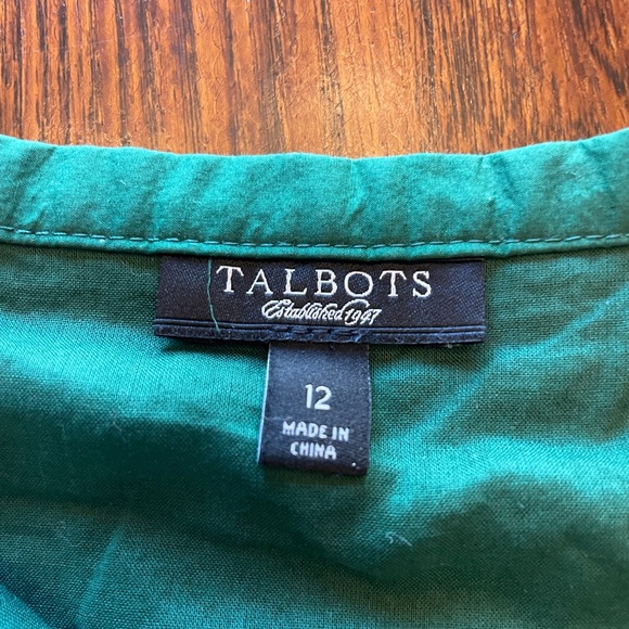 Talbots Green A-Line Skirt with Embroidery - Picture 7 of 10